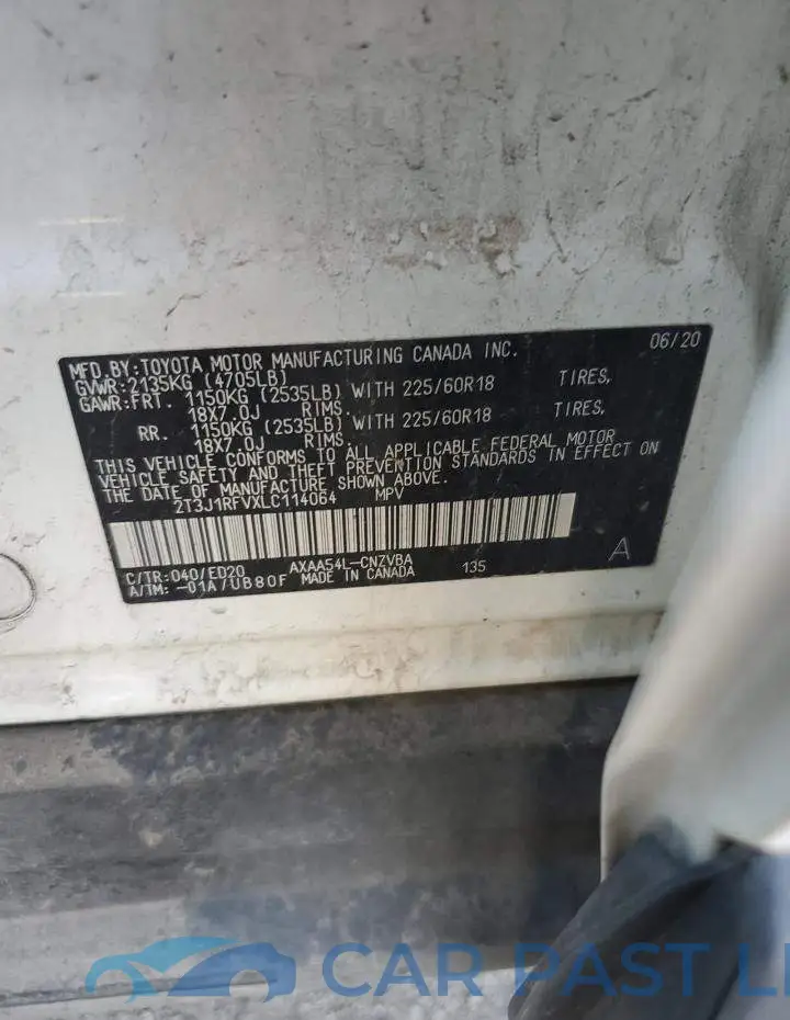 2T3J1RFVXLC114064# 13