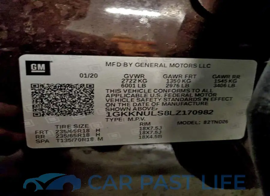 1GKKNULS8LZ170982# 13