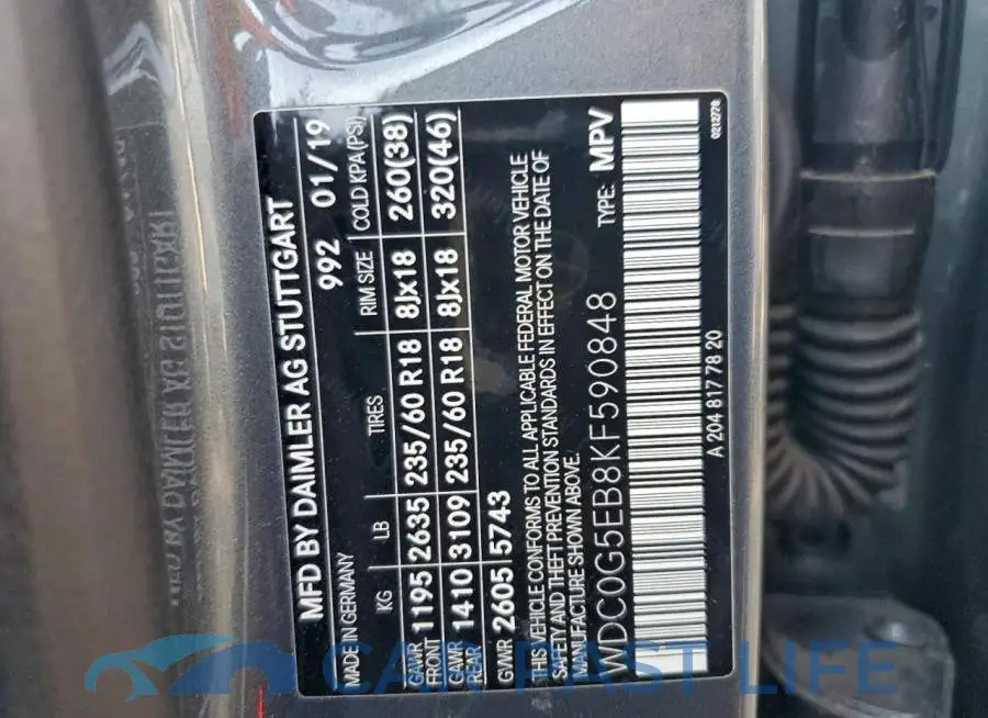 WDC0G5EB8KF590848# 14