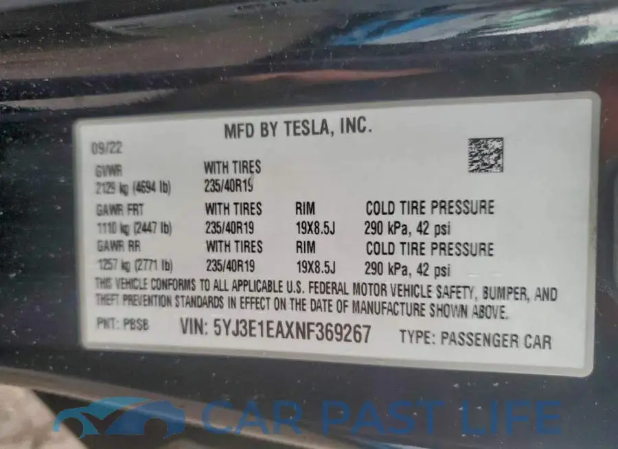 5YJ3E1EAXNF369267# 13