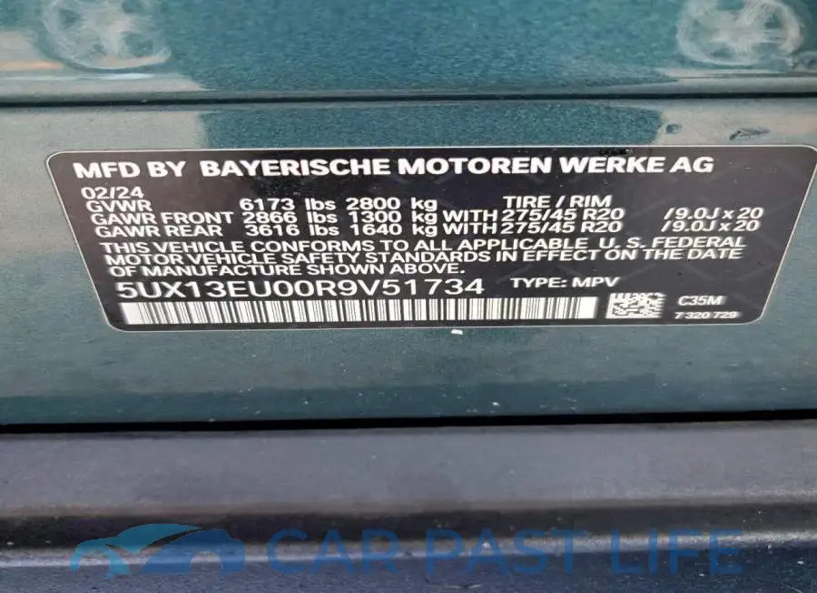 5UX13EU00R9V51734# 13