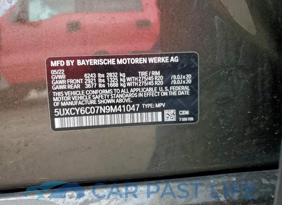 5UXCY6C07N9M41047# 12