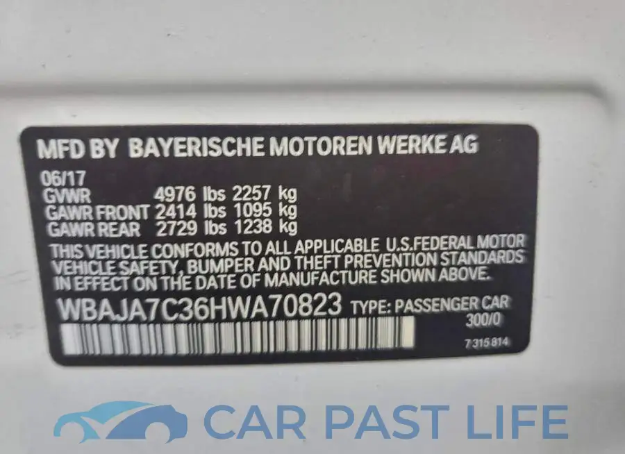 WBAJA7C36HWA70823# 12