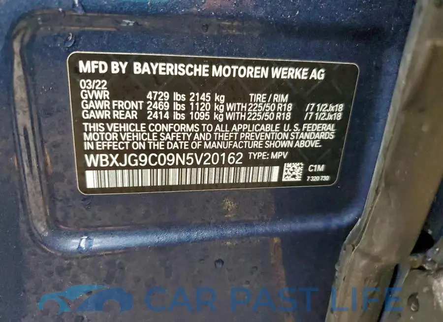WBXJG9C09N5V20162# 13