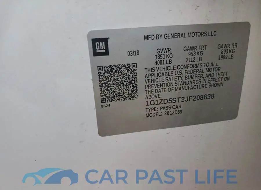 1G1ZD5ST3JF208638# 12
