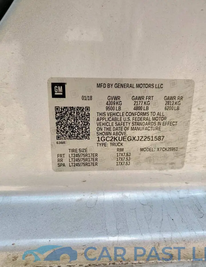 1GC2KUEGXJZ251587# 12