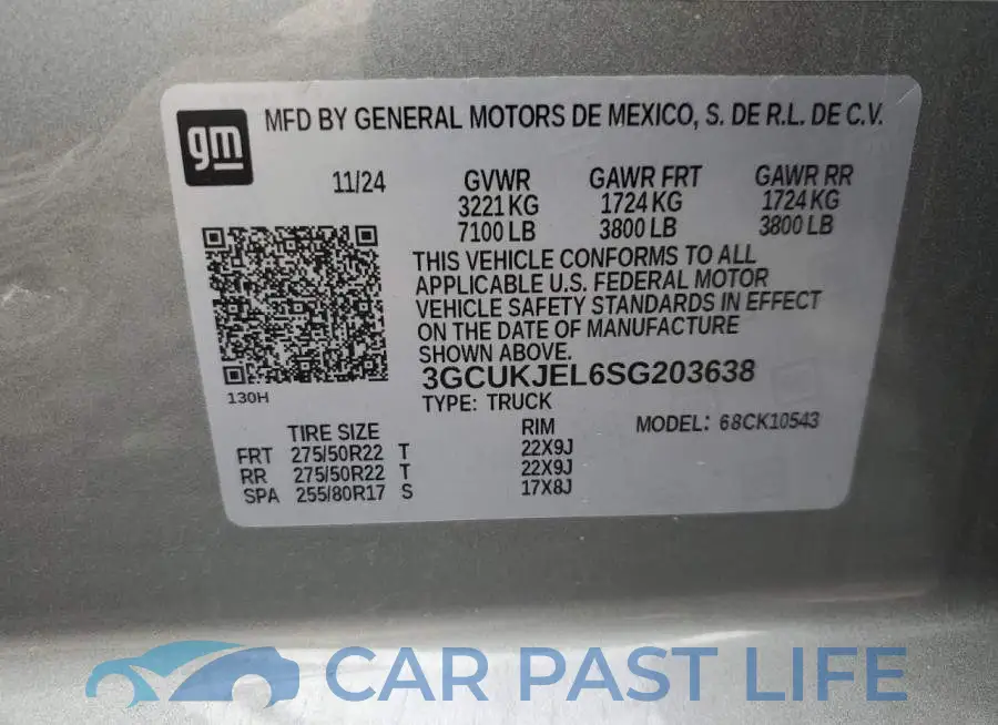 3GCUKJEL6SG203638# 12