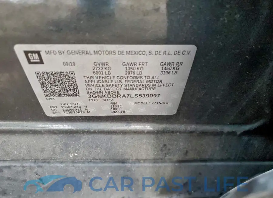 3GNKBBRA7LS539097# 13