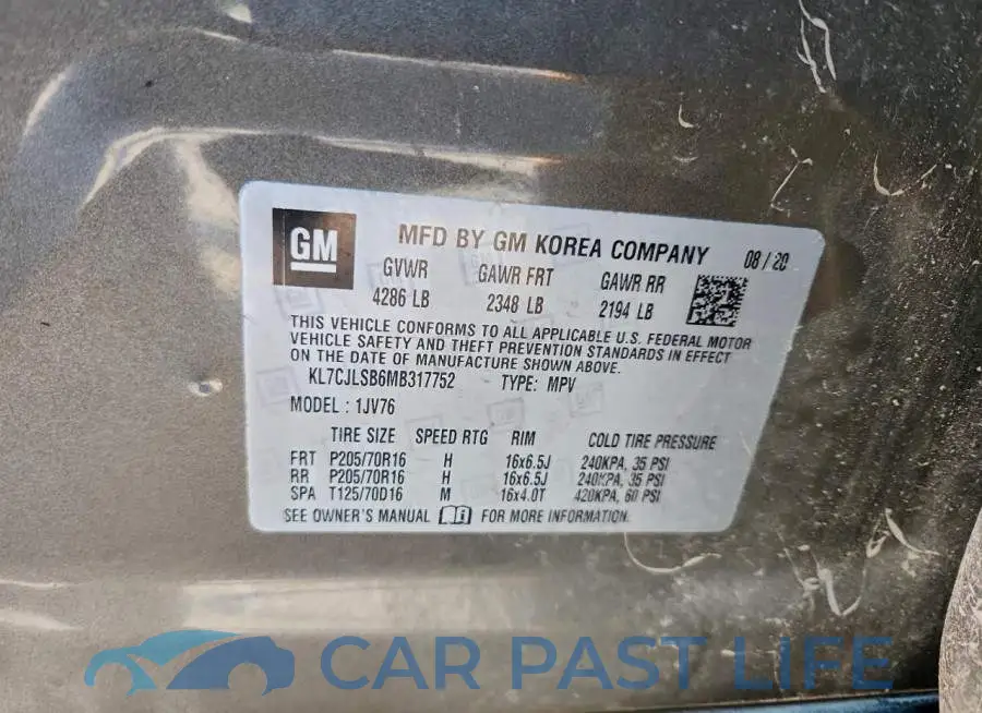KL7CJLSB6MB317752# 14