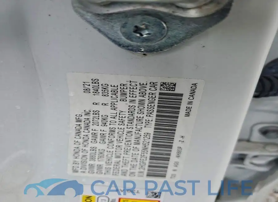 2HGFE2F55NH521259# 12