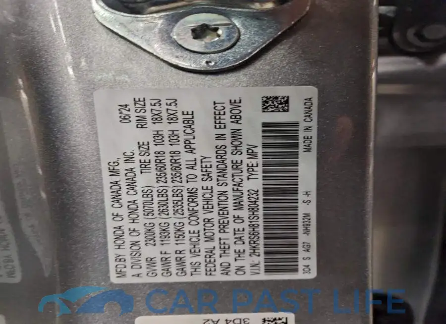 2HKRS6H81SH804232# 12