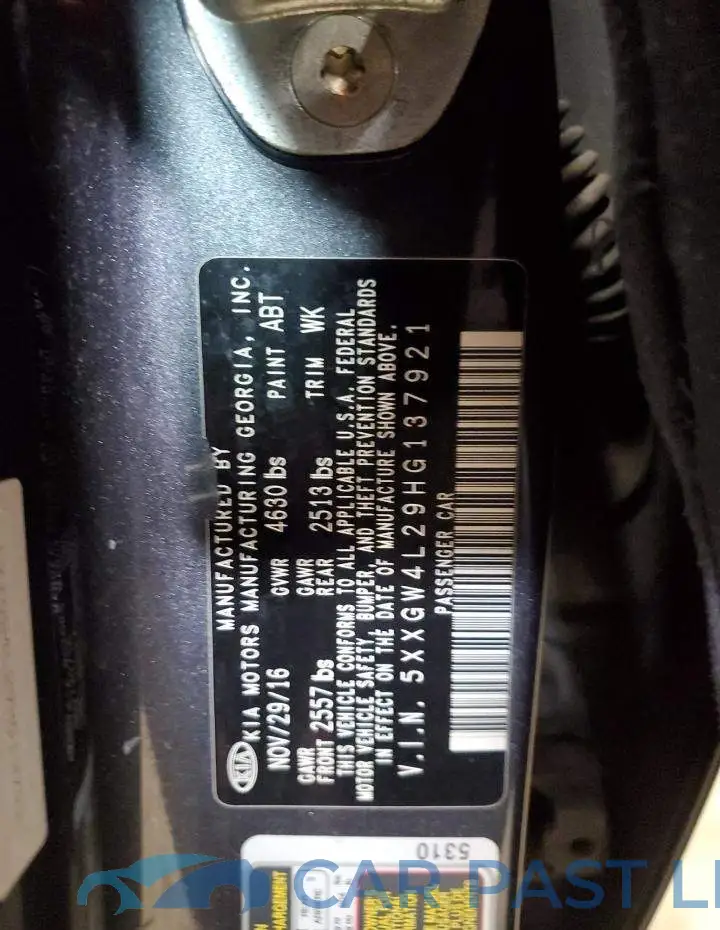 5XXGW4L29HG137921# 12