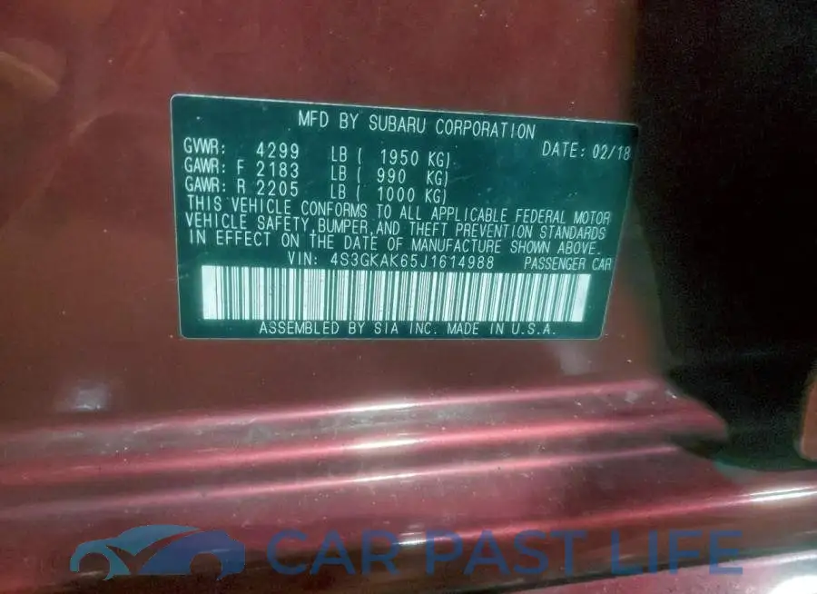 4S3GKAK65J1614988# 12