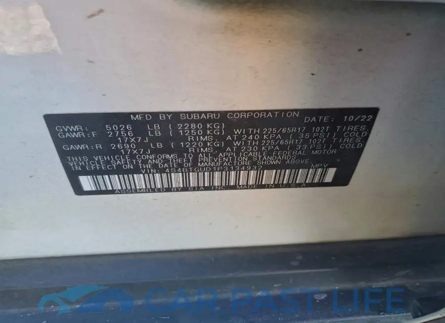 4S4BTGUD1P3134932# 13