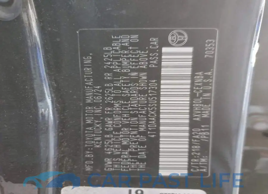 4T1DAACK5SU517304# 12