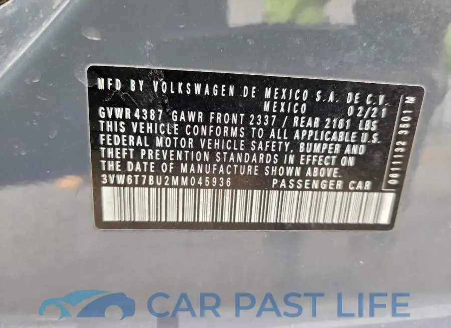 3VW6T7BU2MM045936# 12