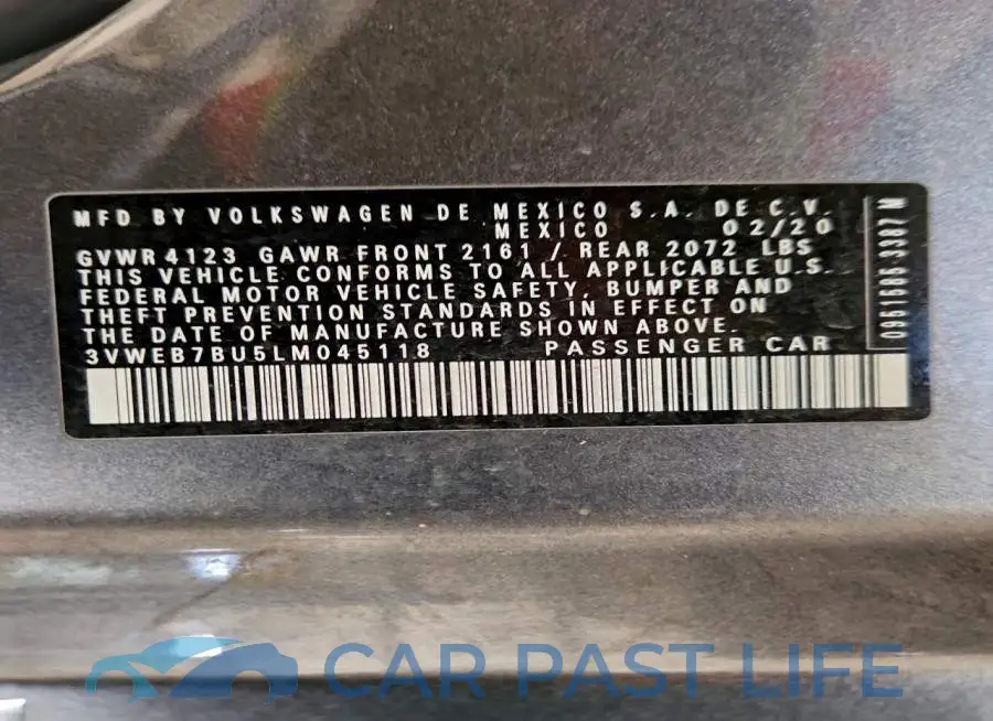 3VWEB7BU5LM045118# 12