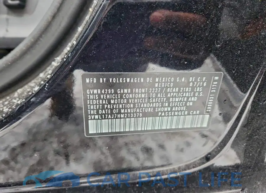 3VWL17AJ7HM213379# 12