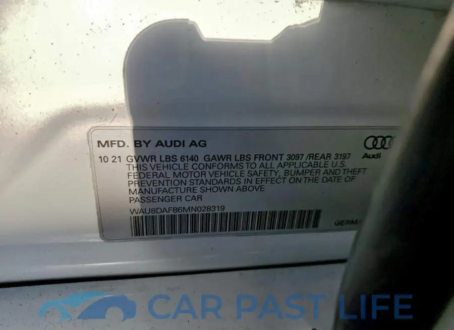 WAU8DAF86MN028319# 12
