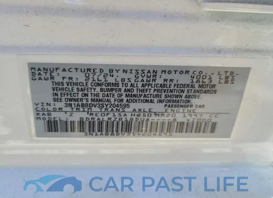 3N1AB8DV3SY204595# 12