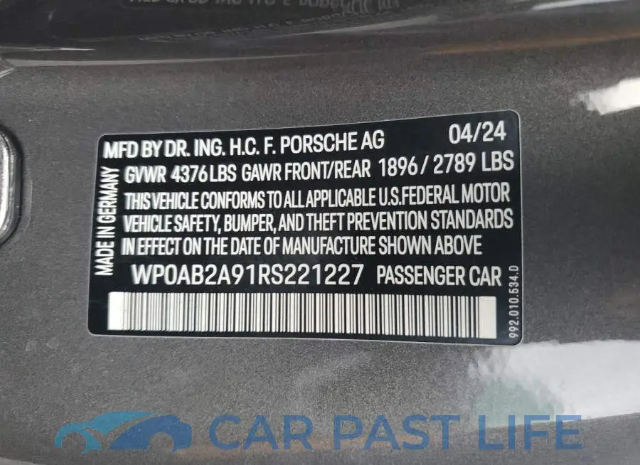 WP0AB2A91RS221227# 13