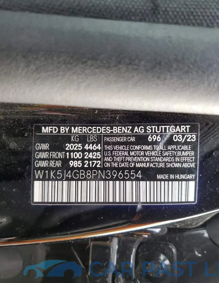 W1K5J4GB8PN396554# 12