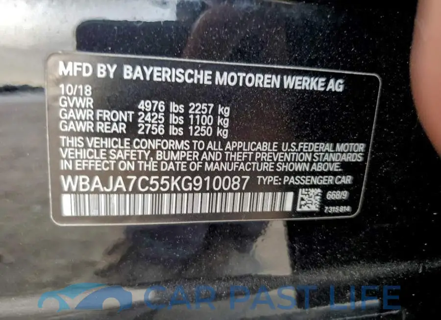 WBAJA7C55KG910087# 13