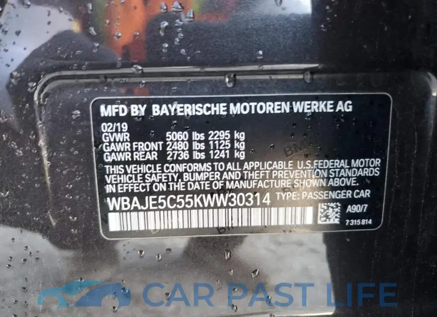 WBAJE5C55KWW30314# 13