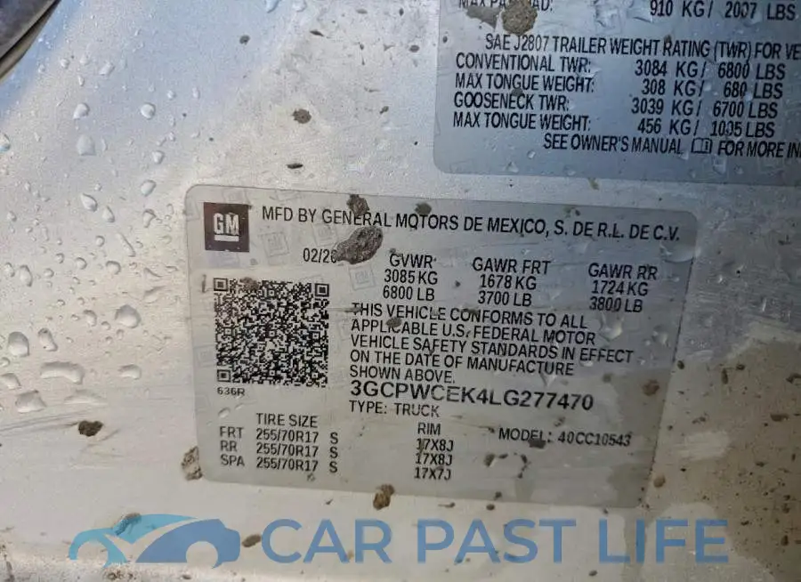3GCPWCEK4LG277470# 12