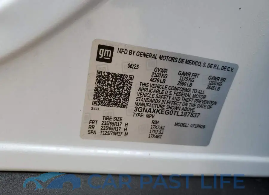 3GNAXKEG0TL187837# 13
