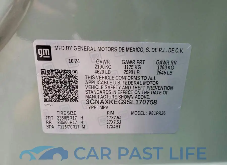 3GNAXKEG9SL170758# 14