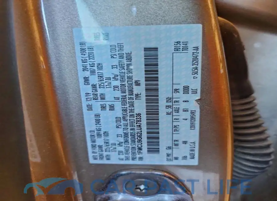 1FMCU9G62LUA78336# 13
