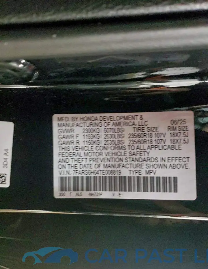 7FARS6H64TE008819# 12