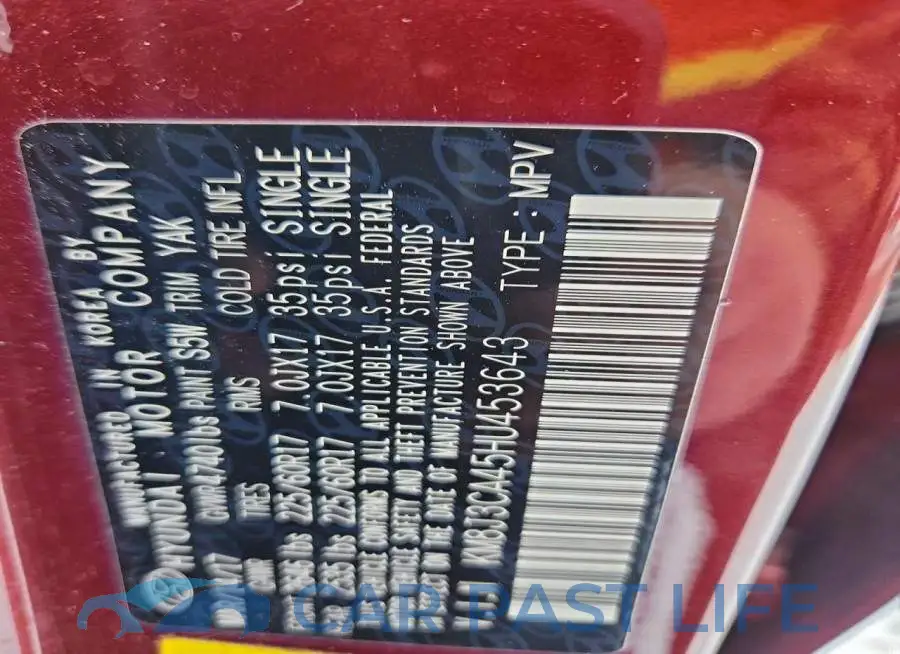KM8J3CA45HU453643# 12