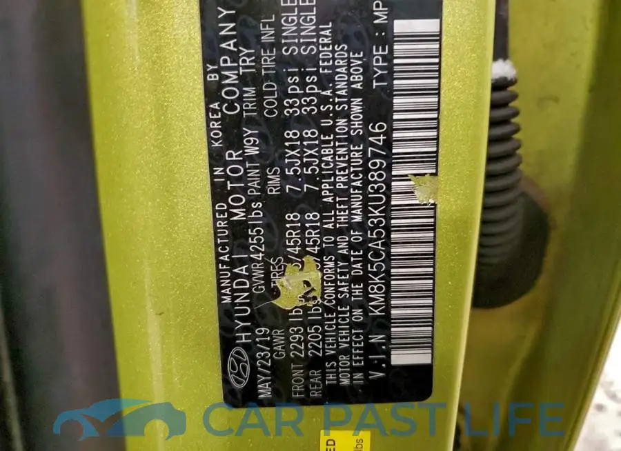 KM8K5CA53KU389746# 12