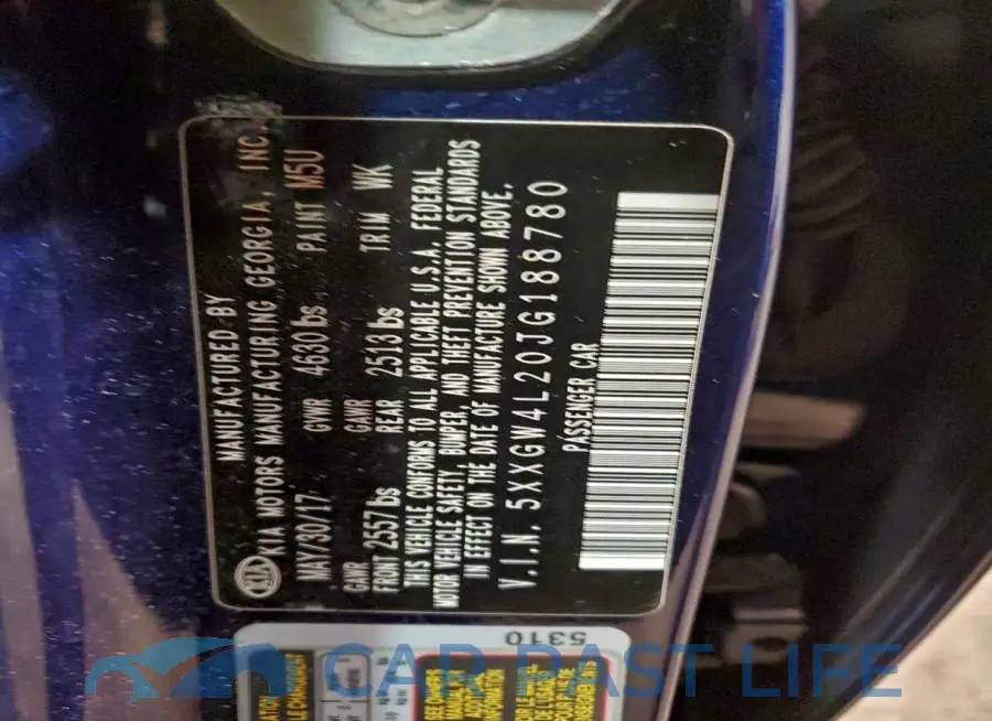 5XXGW4L20JG188780# 12