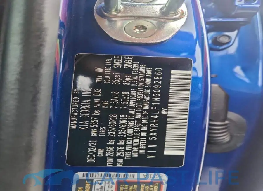 5XYRH4LF1NG092860# 12