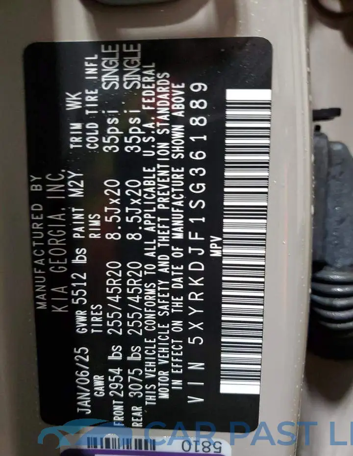 5XYRKDJF1SG361889# 13