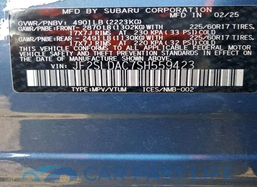JF2SLDAC7SH559423# 14