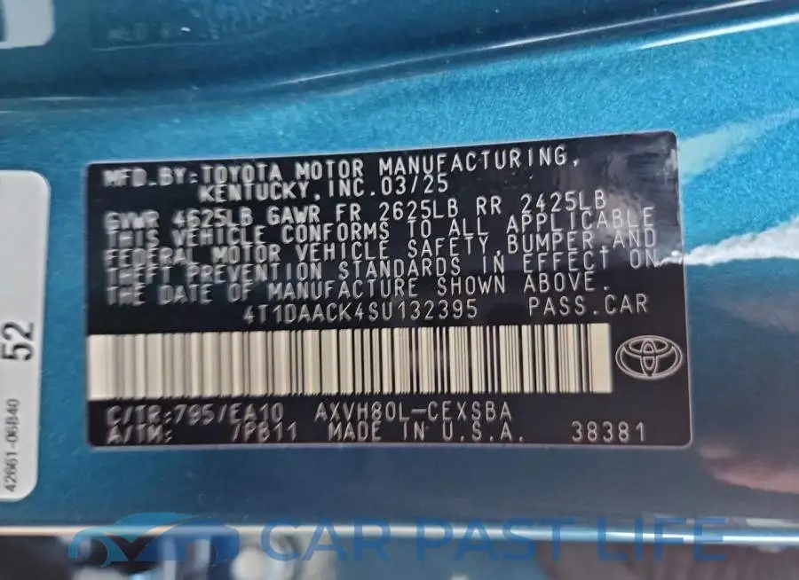4T1DAACK4SU132395# 12