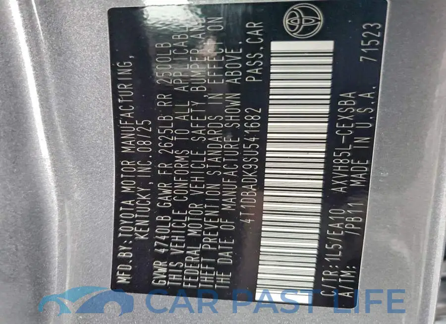 4T1DBADK9SU541682# 12