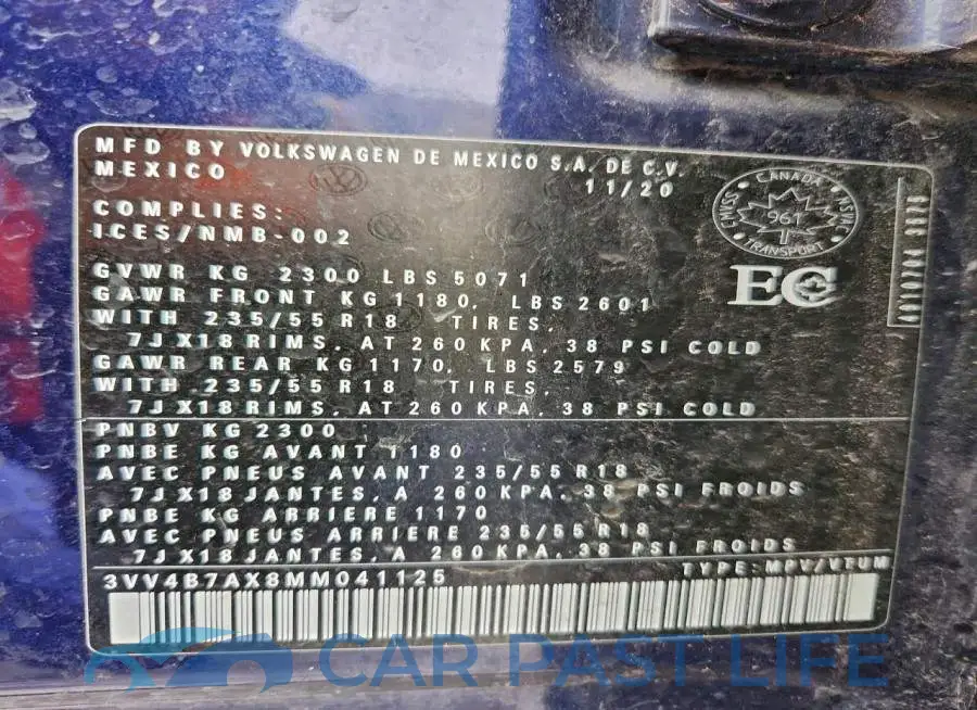 3VV4B7AX8MM041125# 13