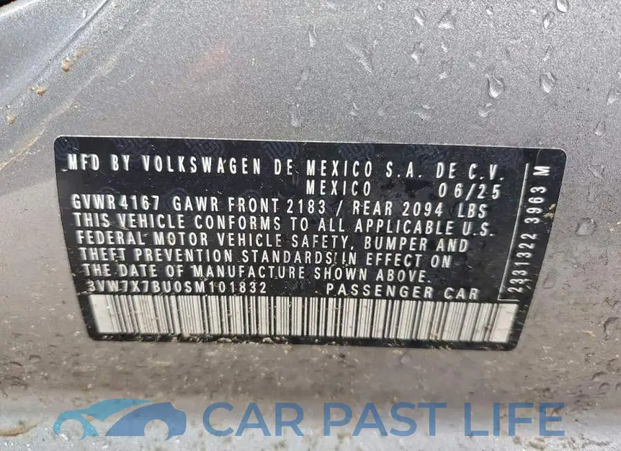 3VW7X7BU0SM101832# 13