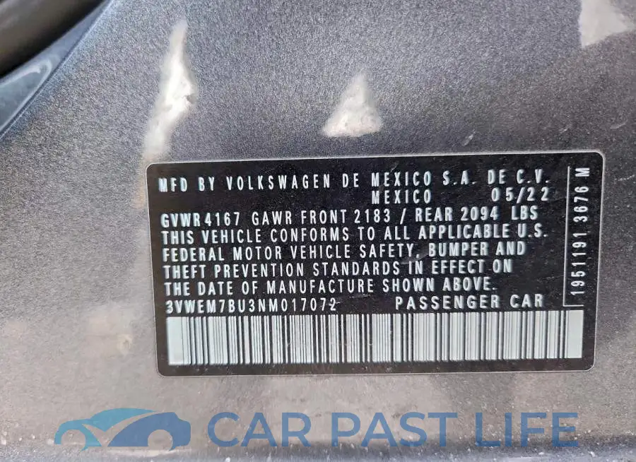 3VWEM7BU3NM017072# 13