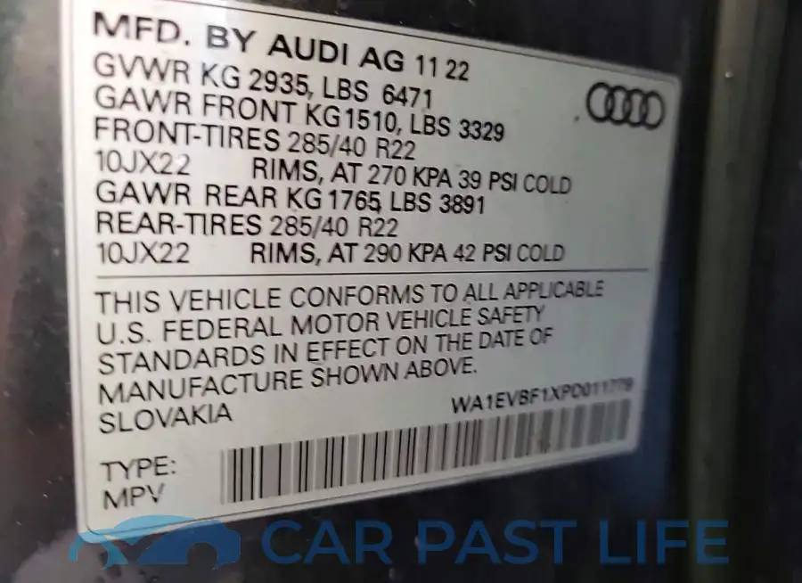 WA1EVBF1XPD011779# 10