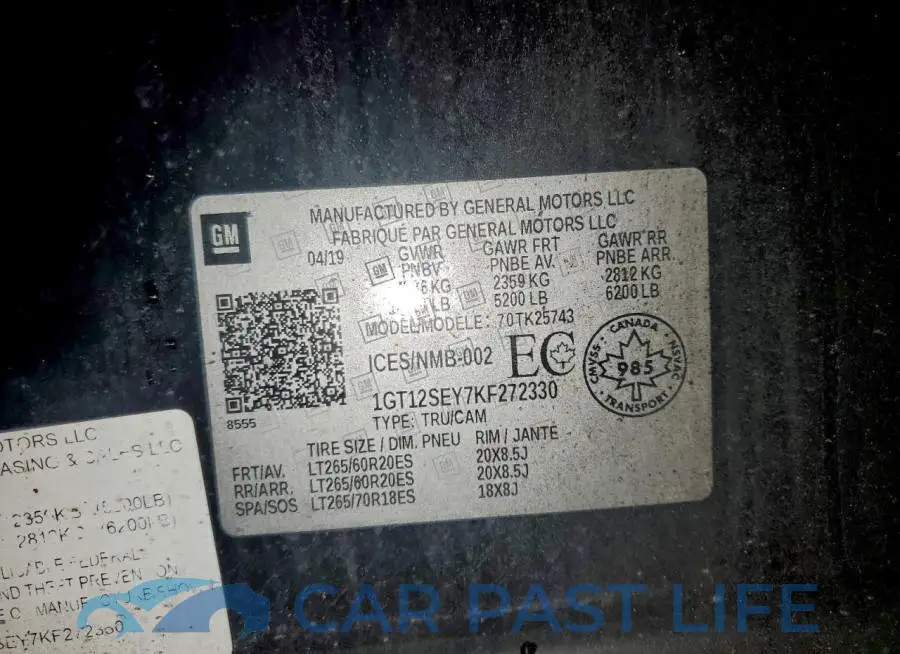 1GT12SEY7KF272330# 12