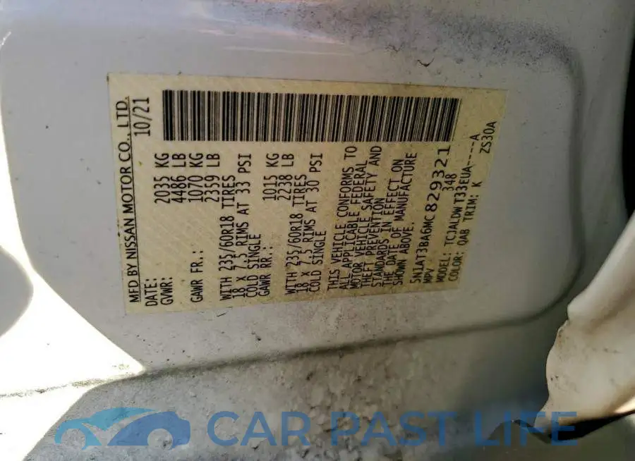5N1AT3BA6MC829321# 14