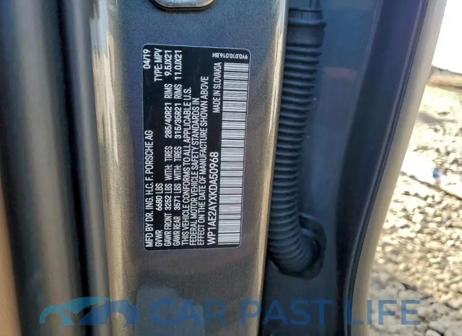 WP1AE2AYXKDA50968# 12