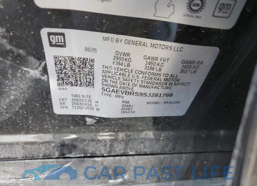 5GAEVBRS9SJ281768# 13