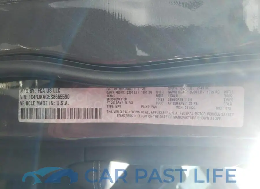 1C4RJKAG5S8665590# 12